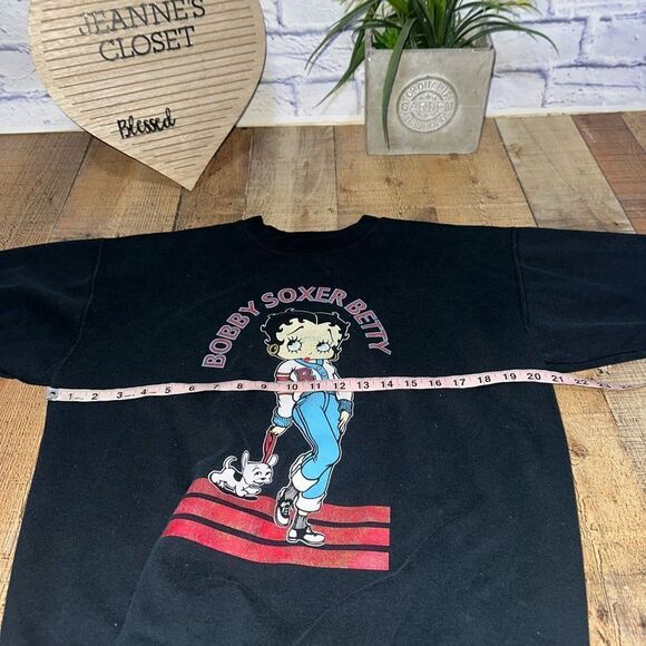 Vintage Betty Boop Bobby-Soxer Betty Crewneck Sweatshirt Size M - Picture 7 of 10